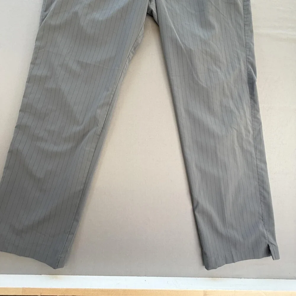 Nike Golf Dri-FIT Pants Mens 36x32 Gray Pinstripe Performance Khakis Stretch